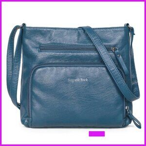 Vegan Leather Crossbody Bag Lightweight Medium Purse Casual Chic Travel